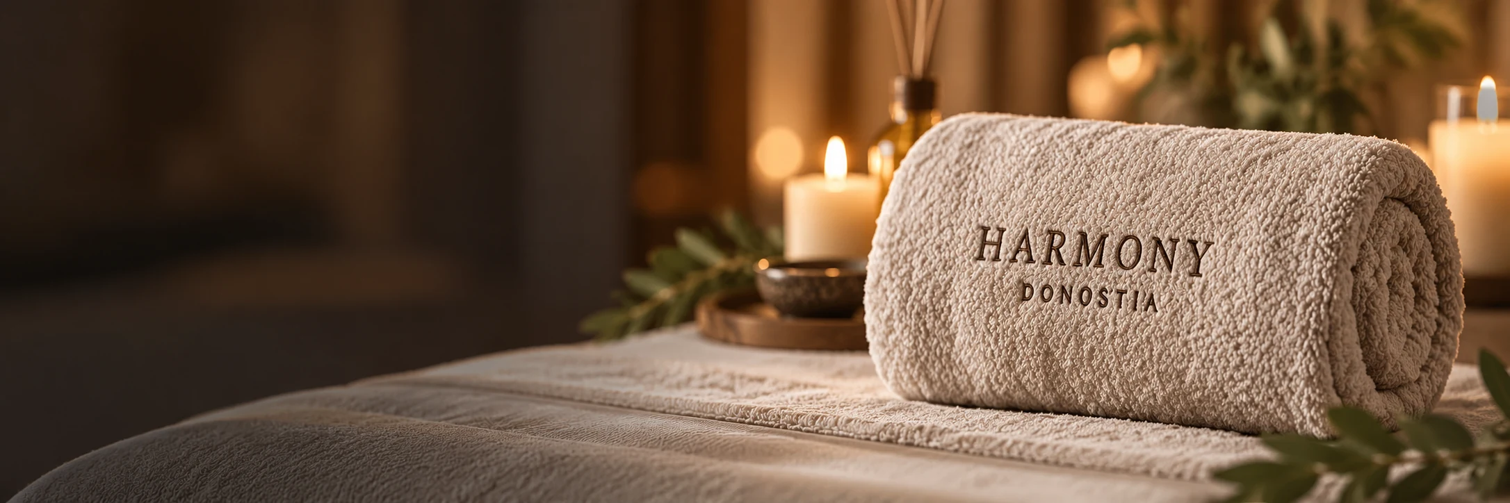 Toalla Harmony Donostia en ambiente de spa